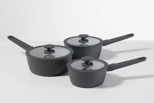 Country Chef Contour Ceramic 3-Piece Saucepan Set