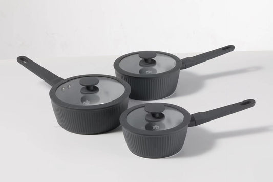 Country Chef Contour Ceramic 3-Piece Saucepan Set