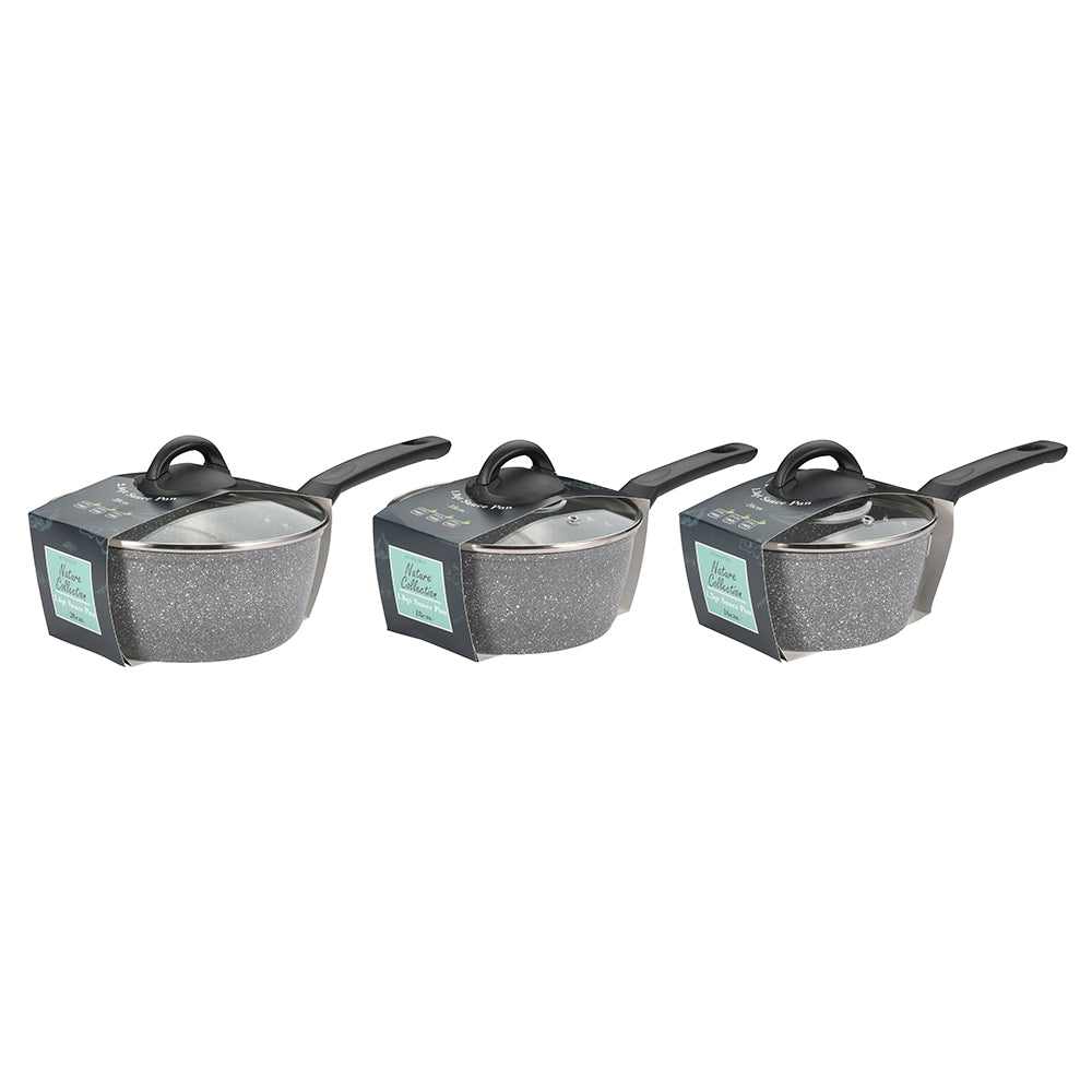 Grimaldi Nature Grey Granite 6-Piece Saucepan Set