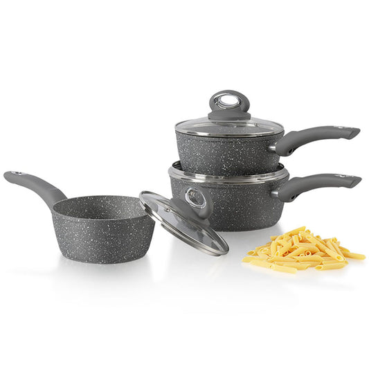 CookFond Granite Stone 6 Piece Saucepan Set